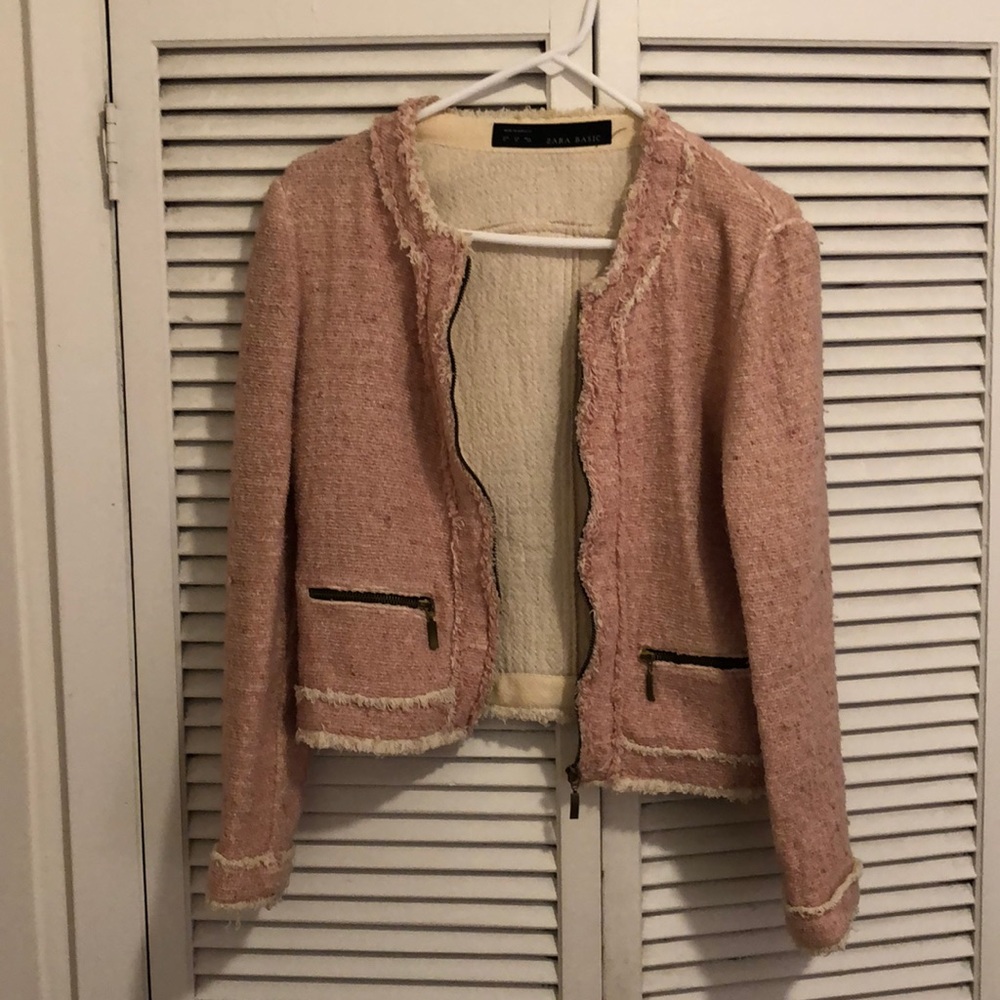 Zara pink tweed jacket